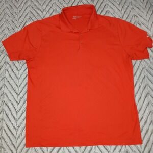 Nike Golf Dri-FIT Polo Shirt Men's Size XXL Bright Orange Red Daily Work AA001